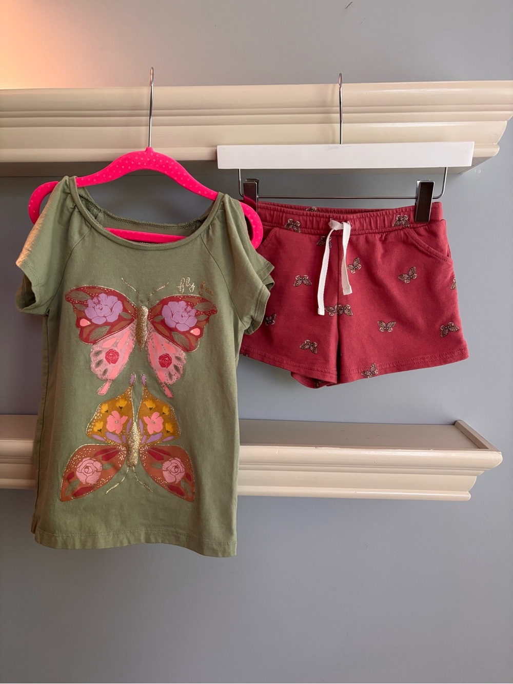 Carter's Coral Pink Butterfly Print Jogger Pants